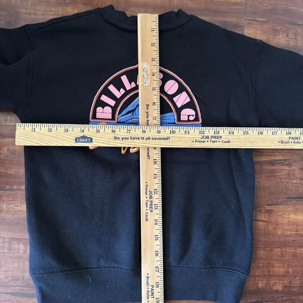 Billabong Girls Black Surf Dreams Sweatshirt Pullover M 10/12 Beach Graphic